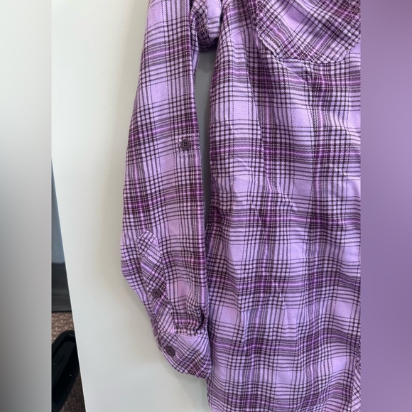 ❤️ Duluth Trading Co Purple Checkered Shirt XS NWOT - Picture 5 of 7